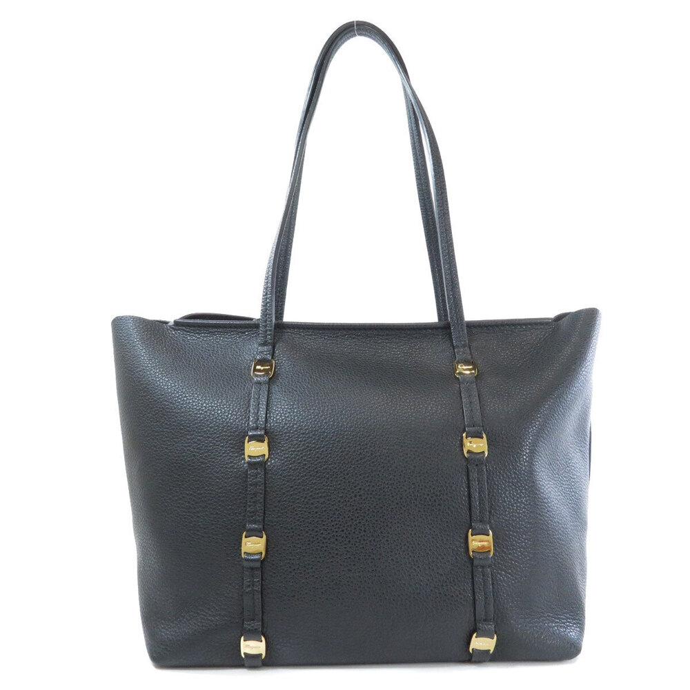 Salvatore Ferragamo tote leather bag Black